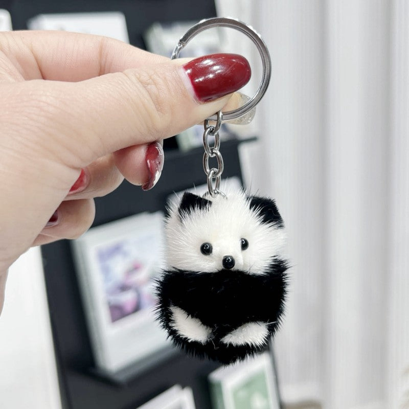 Wholesale Panda Doll Fur Keychains